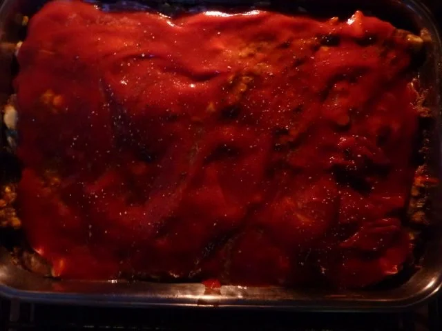 Rezept: FL:Rind/Schwein: Hackkuchen überbacken Bild Nr. 7 FL:Rind/Schwein: Hackkuchen überbacken - Rezept - Bild Nr. 7