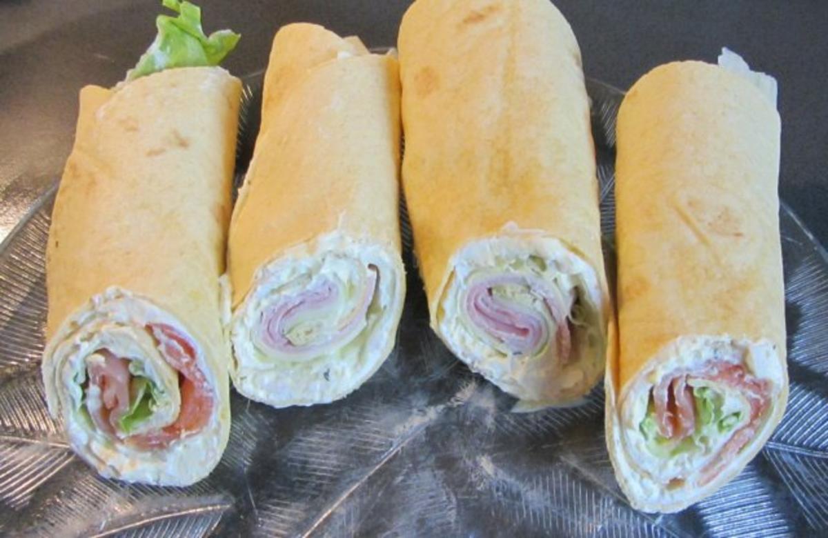 Wraps mit Lachs und Käse/Schinken - Rezept von mutter0506