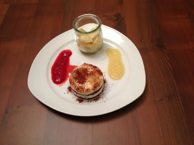 Birnentiramisu mit Birnengranité - Rezept