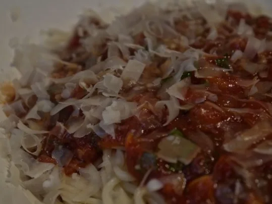 Rezept: Spaghetti mit Kräuterseitlings-Tomaten-Sugo Spaghetti mit Kräuterseitlings-Tomaten-Sugo - Rezept