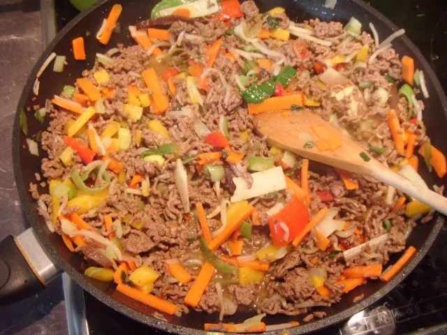 Asia - Glasnudeln - Hackpfanne - Rezept - Bild Nr. 4