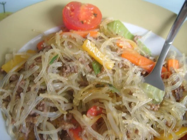 Asia - Glasnudeln - Hackpfanne - Rezept