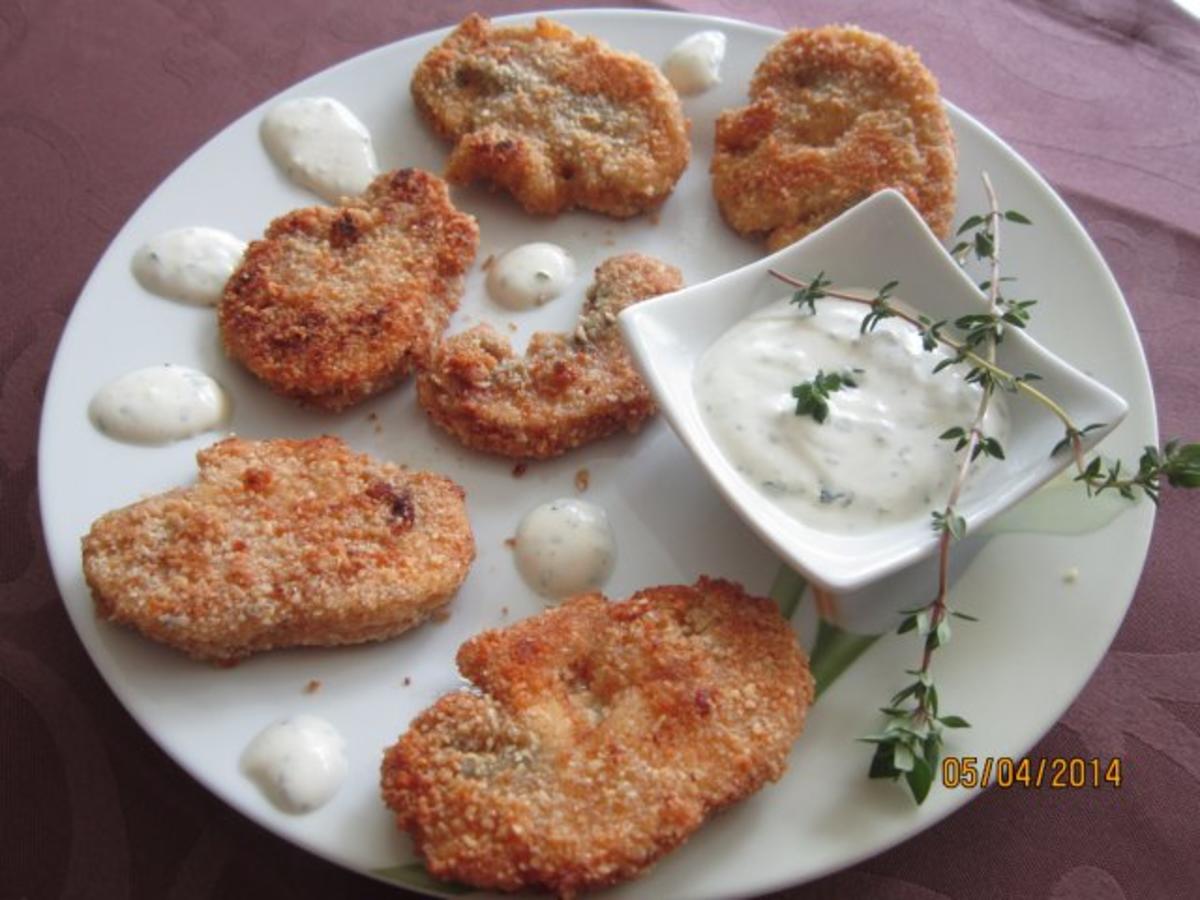 Gebackene Pilze mit Thymian -Creme -Fraiche - Rezept