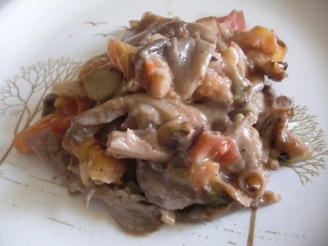 Rezept: überbackene Austernpilze mit Lauchzwiebeln und Tomate überbackene Austernpilze mit Lauchzwiebeln und Tomate - Rezept