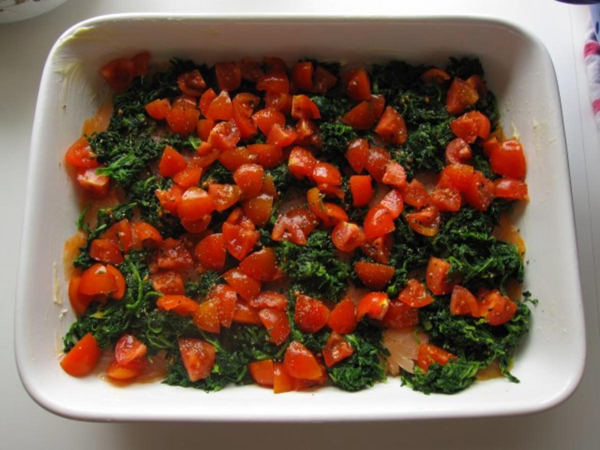 Spargelauflauf mit Spinat, Tomaten und Lachs - Rezept - Bild Nr. 6