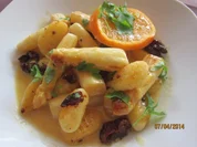 Gebratener Spargel mit Gnocchi und Mandarinen -Hollanddaise - Rezept