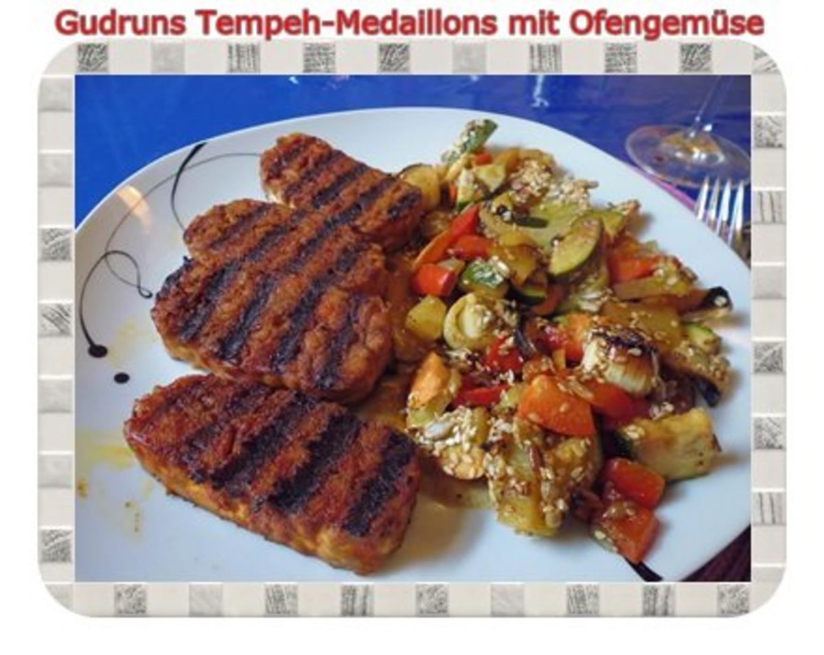 Bilder für Vegetarisch: Tempeh Medaillons mit Ofengemüse - Rezept