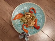 Seeteufel im Steinpilzstaub mit Petersilien-Graupen-Risotto - Rezept