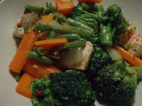 Wildlachs mit Gemüse - Rezept