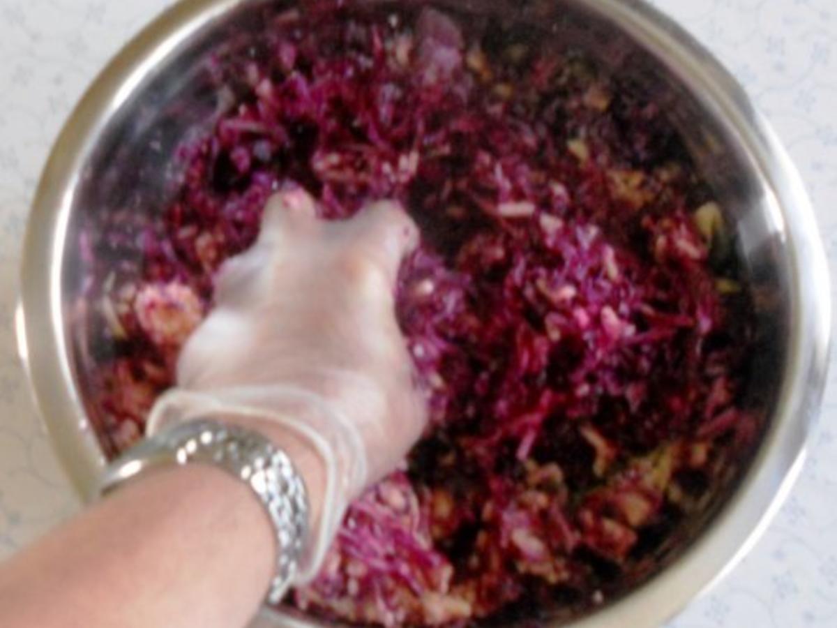 Rotkohl - Rohkostsalat - à la &amp;quot;Oòrndrasch&amp;quot; (Rzpt. um 1976) - Rezept