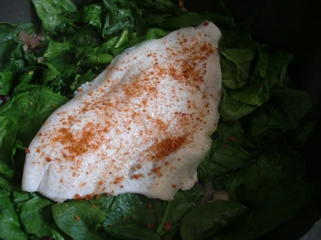 Rezept: scharfe Scholle auf Spinat Bild Nr. 6 scharfe Scholle auf Spinat - Rezept - Bild Nr. 6