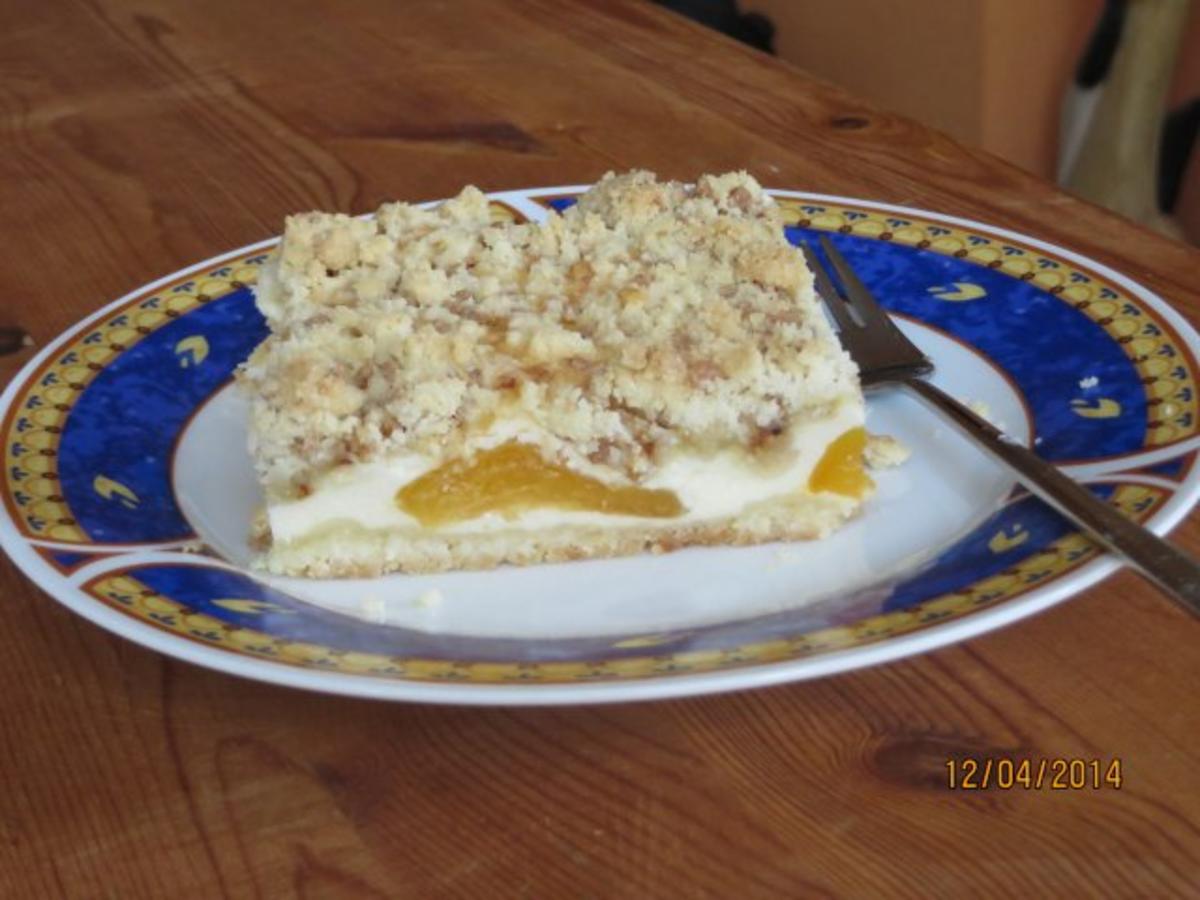 Aprikosen-Käse-Schnitte mit Haselnuss-Krokant - Rezept - Bild Nr. 3