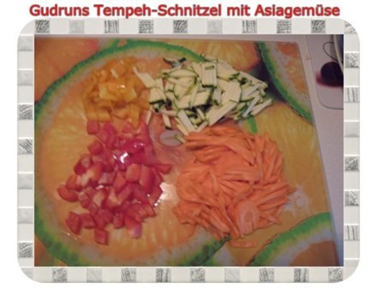 Vegetarisch: Tempeh-Schnitzel mit Asiagemüse - Rezept - Bild Nr. 6