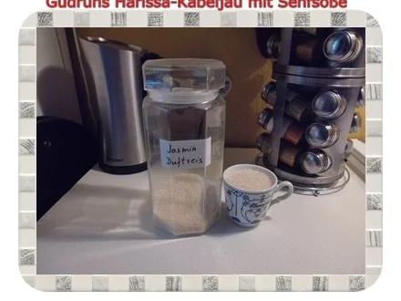 Fisch: Harissa-Kabeljau mit Senfsoße und Duftreis - Rezept - Bild Nr. 5