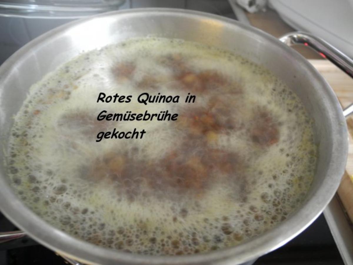 Vegan : Rotes Quinoa mit buntem Paprika,veganem Kochschinken,gebratem Fenchel + Aubergine - Rezept - Bild Nr. 8