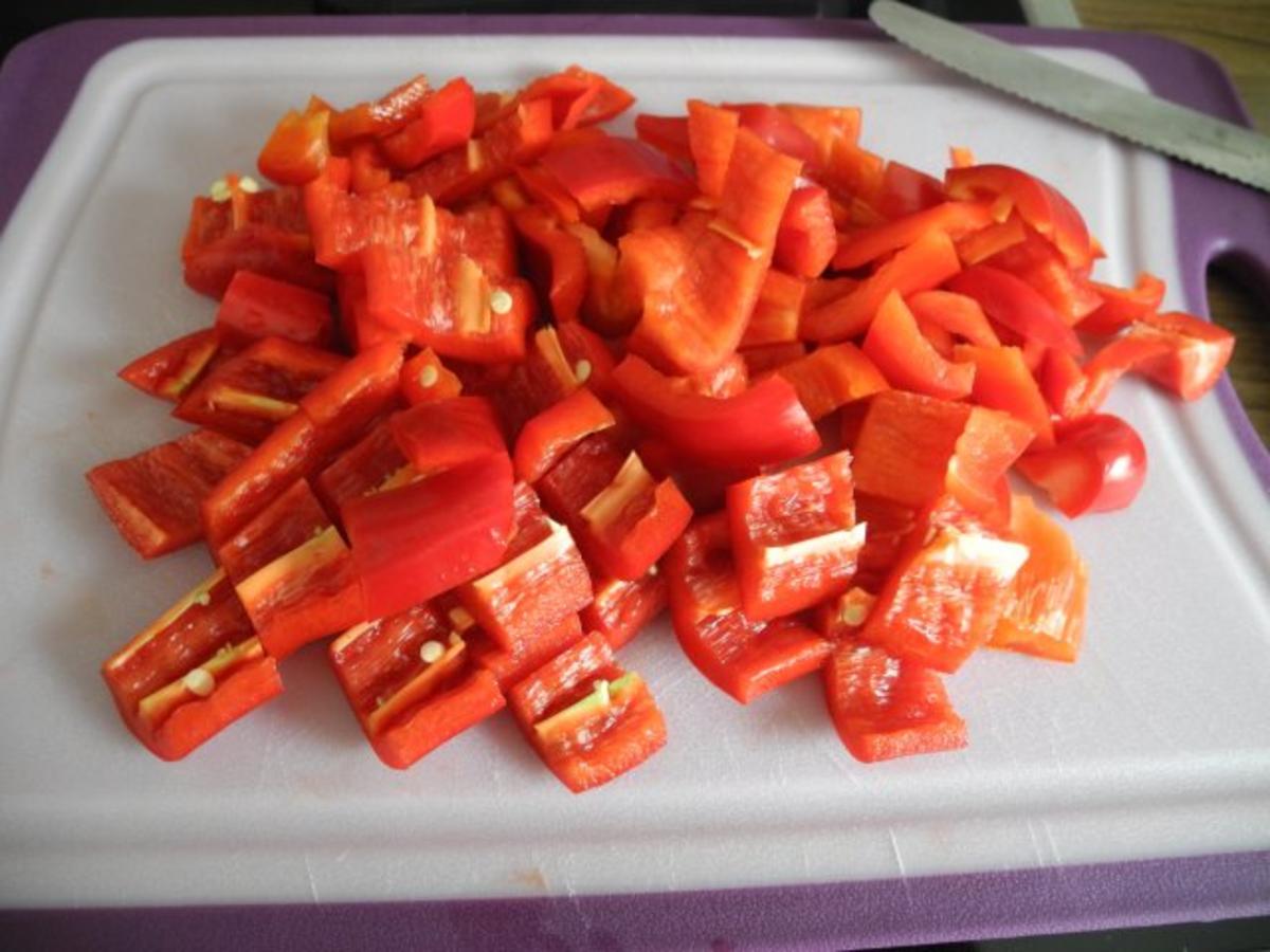 Vegan : Rotes Quinoa mit buntem Paprika,veganem Kochschinken,gebratem Fenchel + Aubergine - Rezept - Bild Nr. 3