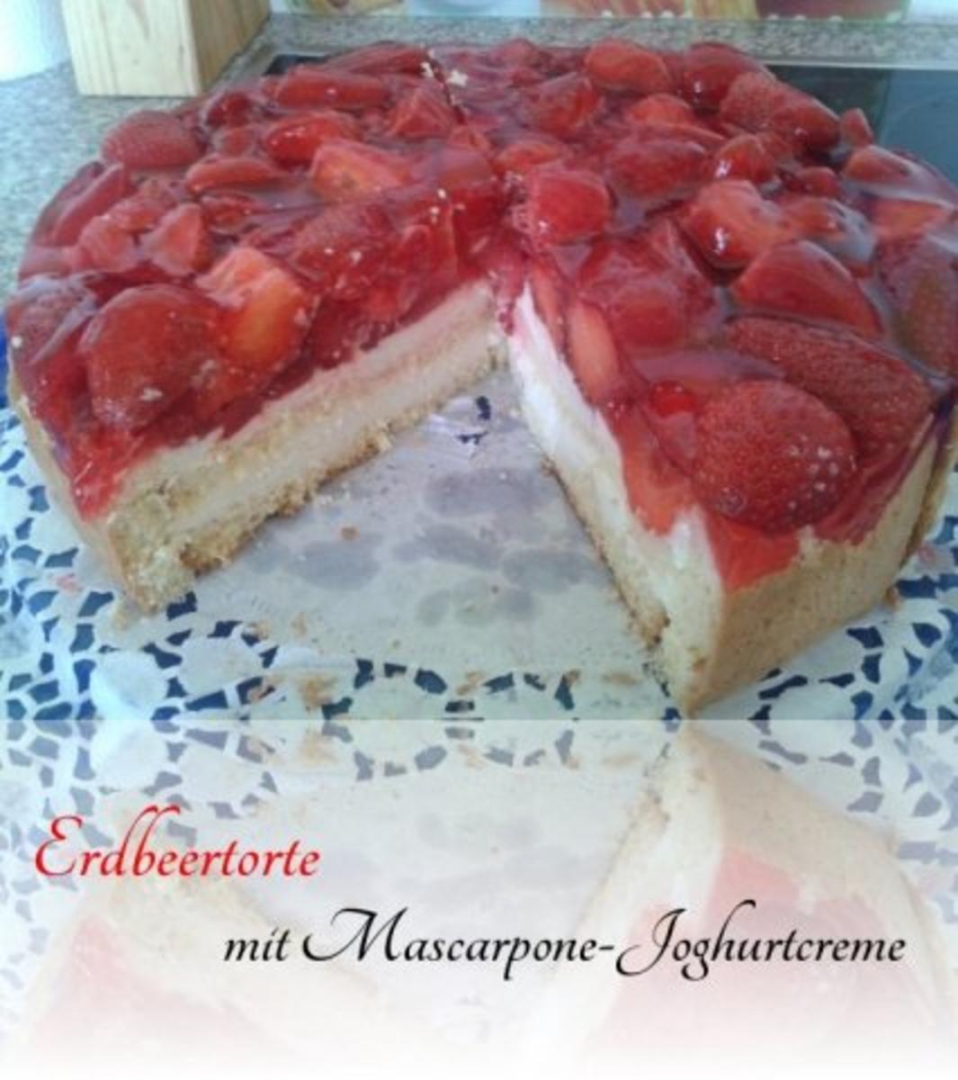 Bilder für Erdbeertorte mit Mascarpone-Jogurtcreme - Rezept