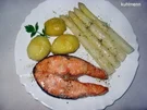 Lachskotelett im Ofen gebacken mit Spargel - Rezept