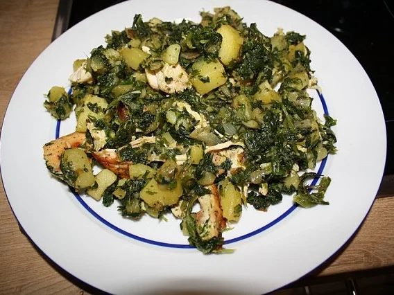 Hähnchen-Spinat-Kartoffel-Pfanne - Rezept