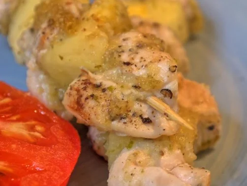 Rezept: Glasierte Hähnchen-Ananas-Spieße Glasierte Hähnchen-Ananas-Spieße - Rezept