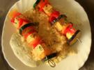Gemüse-Feta-Spieße mit Joghurt Dip - Rezept