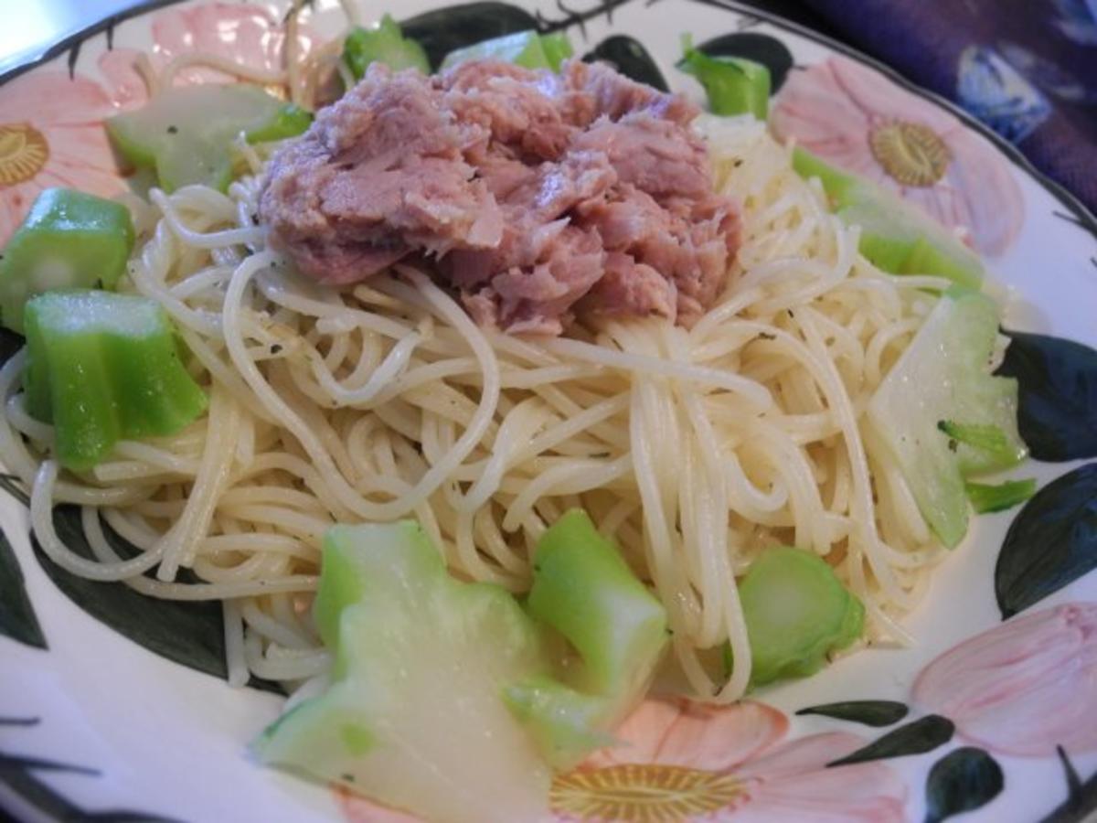 Fisch : Reisspaghetti mit Thunfisch und Broccoli - Rezept - Bild Nr. 2