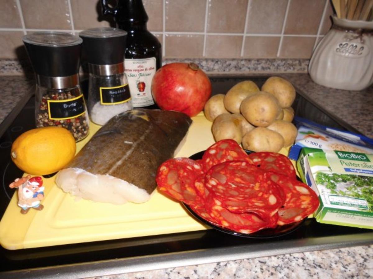Skrei mit Chorizo und Granatapfel>> - Rezept - Bild Nr. 2