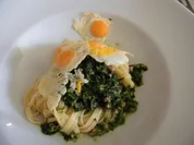 Spaghetti mit Spinat und 12 Eiern - Rezept