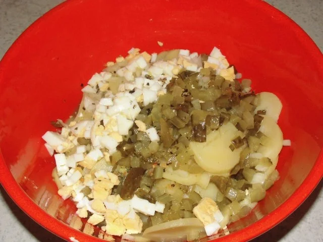 Schwertfisch u. Seeteufel mit NT gegart, dazu Kartoffelsalat und Cerrytomaten in Balsamico - Rezept - Bild Nr. 4