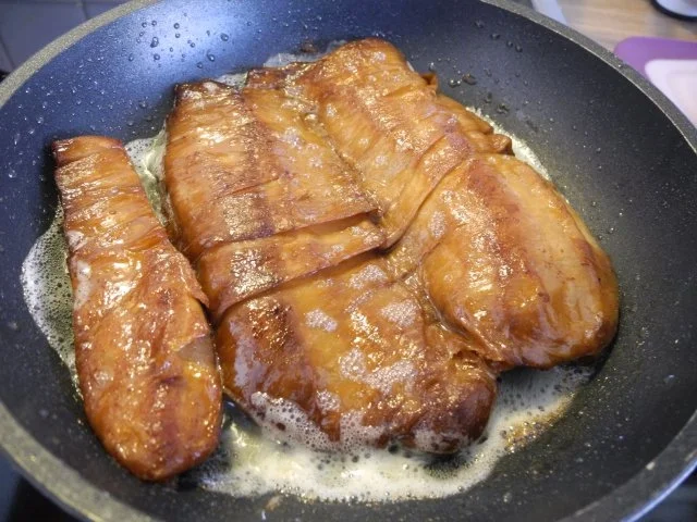 Vegan : Ostermenü Hauptgang : Vegane  Ente mit Kokos - Apfel - Rotkohl und Salzkartoffel - Rezept - Bild Nr. 10