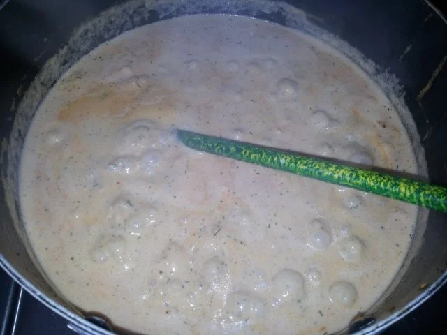 Fisch: Lachs in Dill -  Sahne - Soße zu Bandnudeln - Rezept - Bild Nr. 12