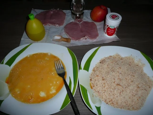 Rezept: Hessische Apfel - Schnitzel an Gemüse - Spagetti und Sesamkartoffel - Ecken. Bild Nr. 3 Hessische Apfel - Schnitzel an Gemüse - Spagetti und Sesamkartoffel - Ecken. - Rezept - Bild Nr. 3