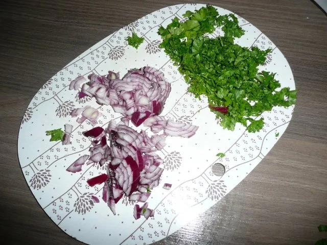 Rezept: Hessische Apfel - Schnitzel an Gemüse - Spagetti und Sesamkartoffel - Ecken. Bild Nr. 5 Hessische Apfel - Schnitzel an Gemüse - Spagetti und Sesamkartoffel - Ecken. - Rezept - Bild Nr. 5