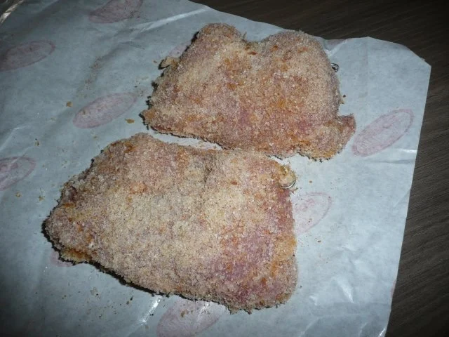 Rezept: Hessische Apfel - Schnitzel an Gemüse - Spagetti und Sesamkartoffel - Ecken. Bild Nr. 6 Hessische Apfel - Schnitzel an Gemüse - Spagetti und Sesamkartoffel - Ecken. - Rezept - Bild Nr. 6