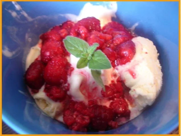 Rezept: Vanilleeis mit heißen Himbeeren Bild Nr. 2 Vanilleeis mit heißen Himbeeren - Rezept - Bild Nr. 2