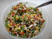 Saftiger Reissalat mit gegrilltem Hähnchenbrustfilet - Rezept