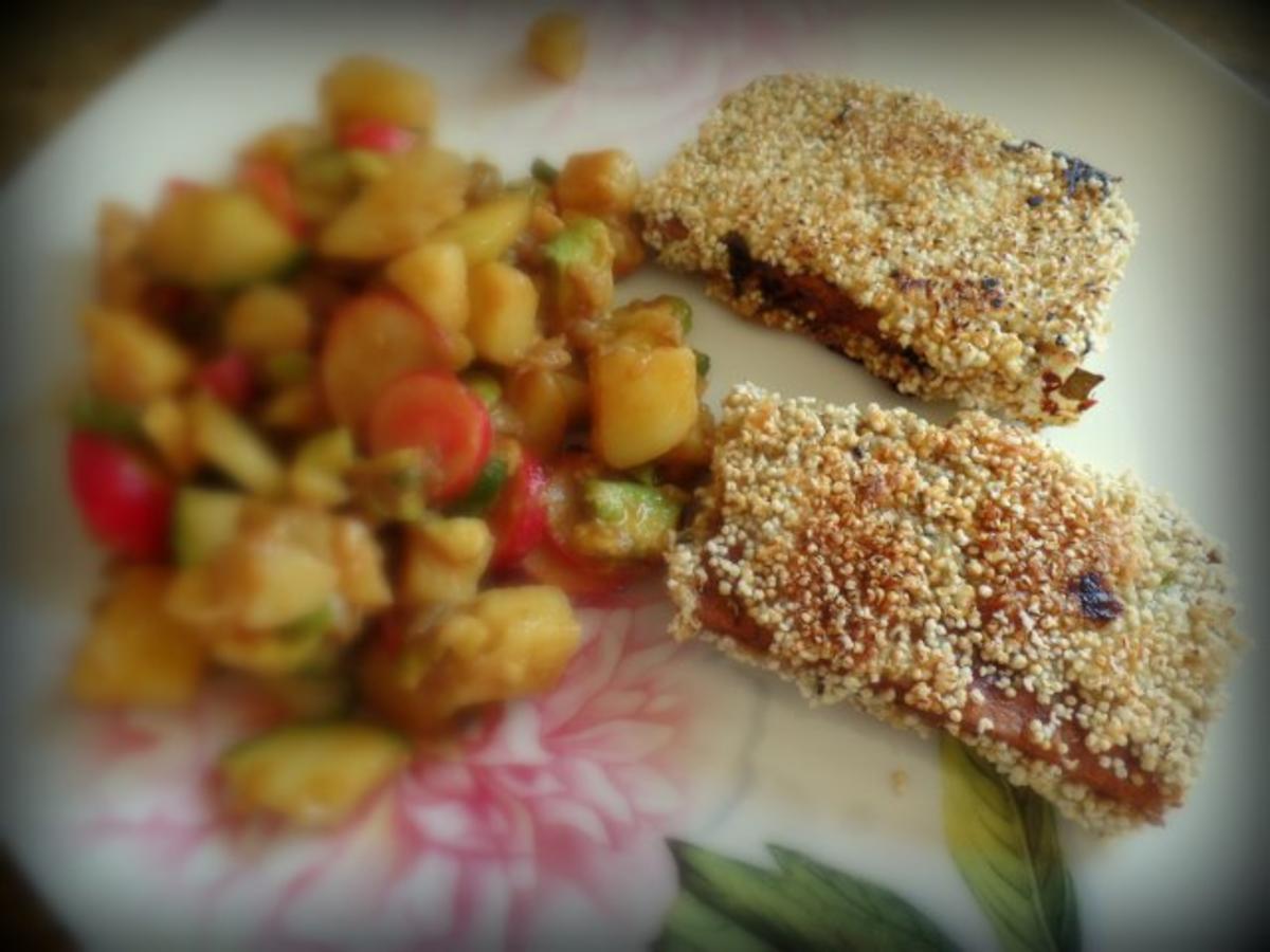 Bilder für Tofu paniert mit gepufftem Amaranth - Rezept