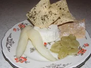 Mascarpone - Estragon - Mousse mit Früchten und Filoteigblättern - Rezept