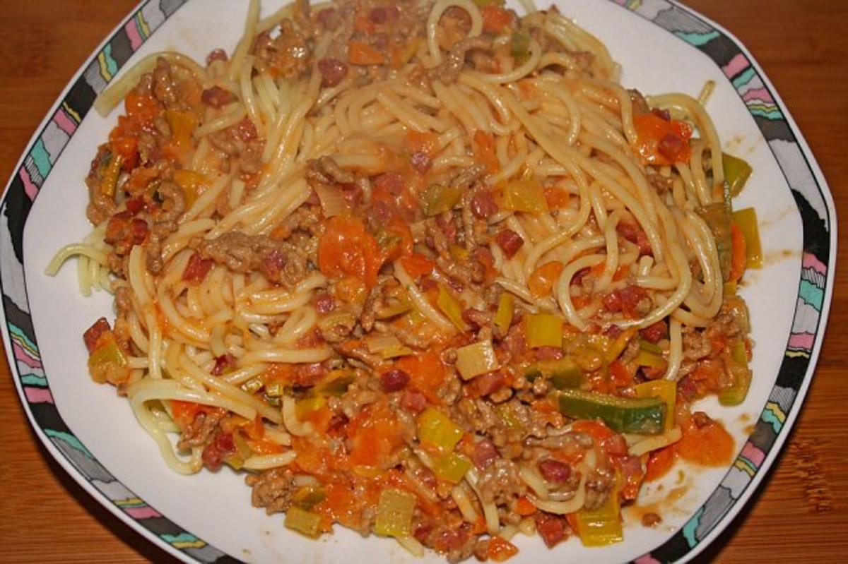 Spaghetti mit Hackfleischsoße - Rezept
