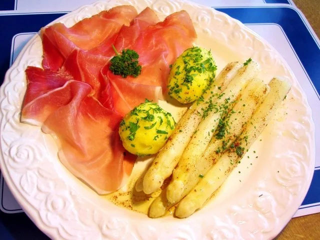 Spargel mit Schinken ... - Rezept