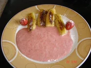 Gebackene Bananen mit Erdbeermus - Rezept