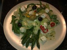 Gemischter Salat mit grünem Spargel - Rezept