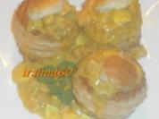 Blätterteig Pasteten mit Curry-Eier-Ragout - Rezept