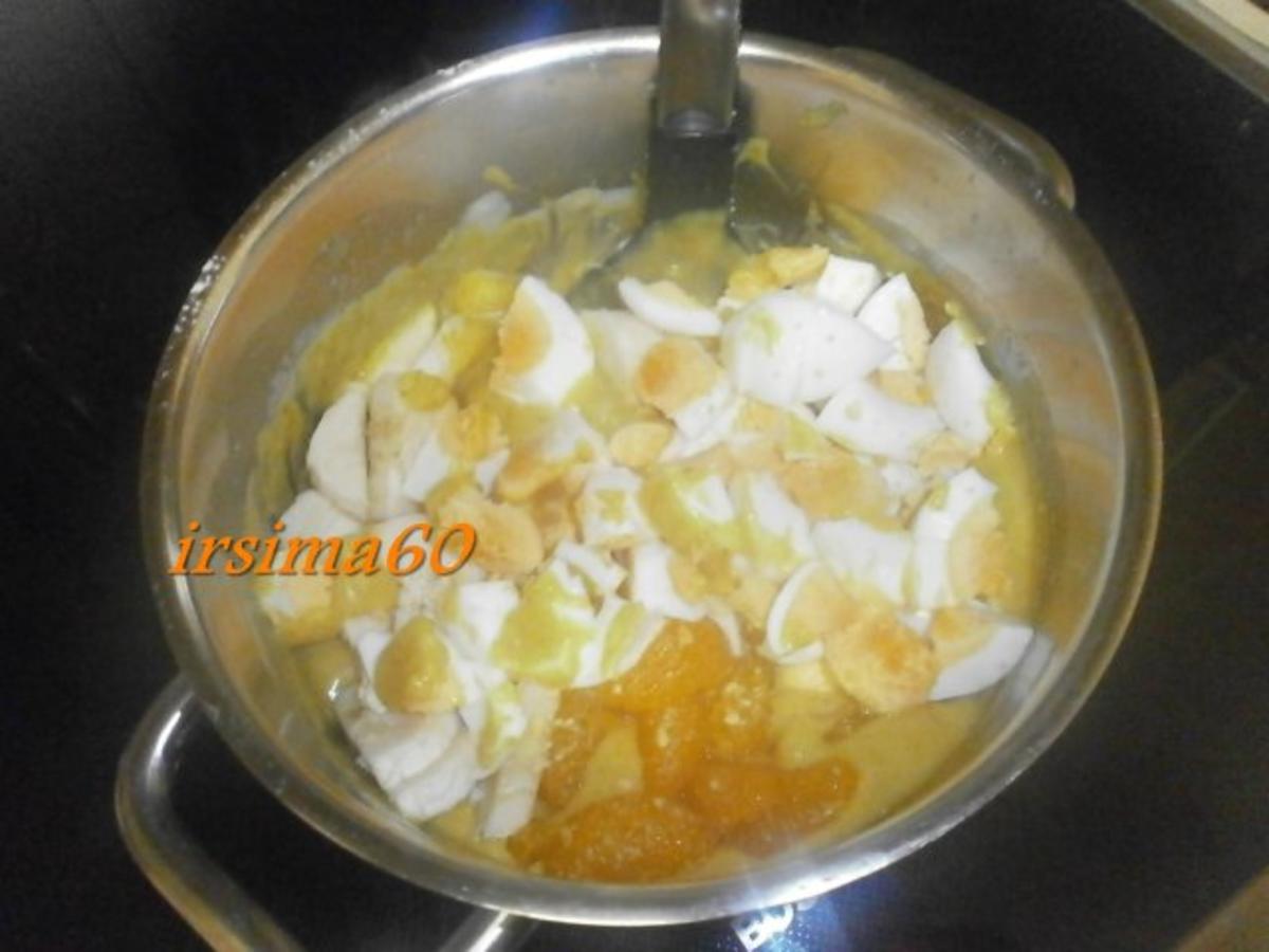 Blätterteig Pasteten mit Curry Eier Ragout - einfach - 248 kcal/100g