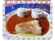 Fisch: Pikanter Kabeljau mit Tomatensoße im Asiastil und Wildreismischung - Rezept