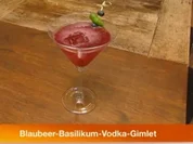 Blaubeer-Basilikum Zitronen Wodka Gimlet - Rezept