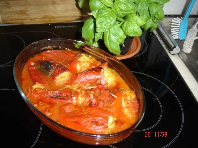 Rezept: mit Kartoffel gefüllte Spitzpaprika mit Kartoffel gefüllte Spitzpaprika - Rezept