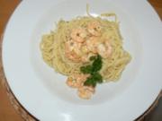 Marinierte Knoblauchgarnelen mit Spaghetti - Rezept