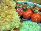 Panierte Rotbarschfilets mit Pastis-Sauce und Vanille-Tomaten - Rezept