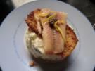Apfel- Kresse- Salat mit Brotchip und Forelle - Rezept